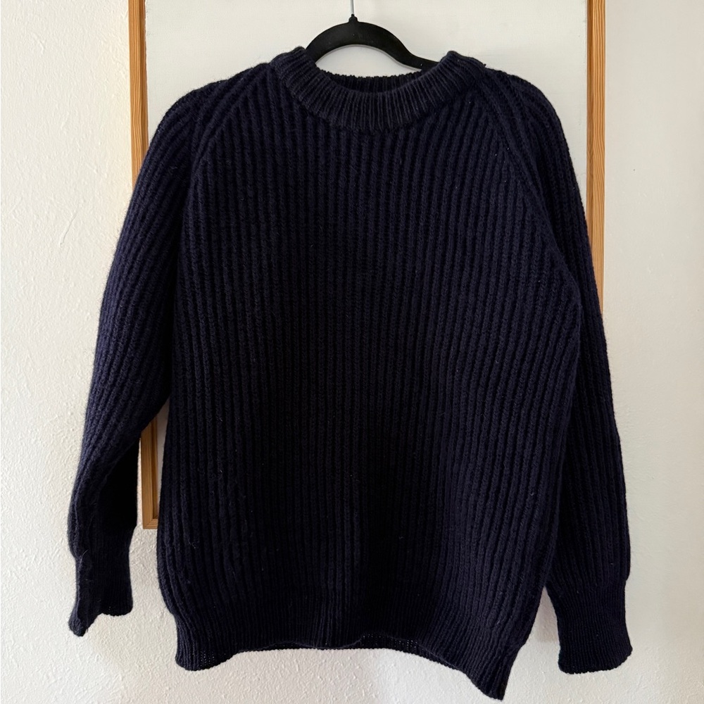 Peter Storm 100% wool made in England Dark Blue Knit Sweater navy